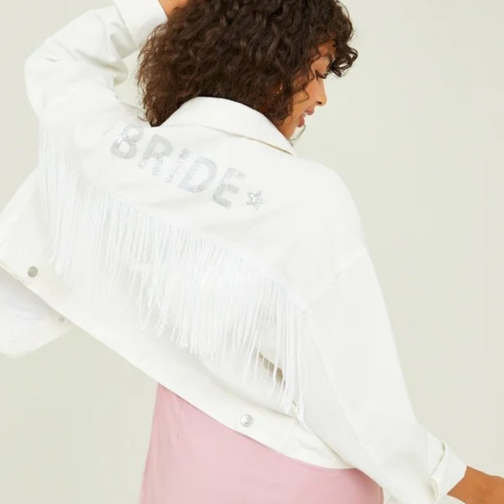 White 'Bride' Denim Jacket